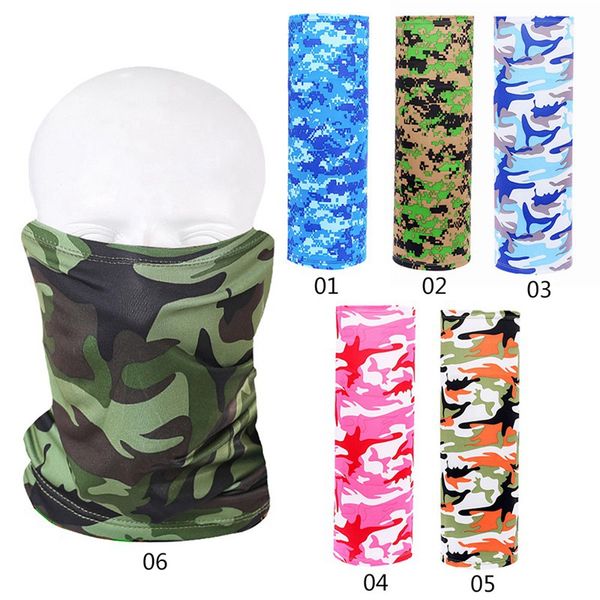 

1pc outdoor sport bandana scarf camouflage scarf cycling hiking elastic cover neck cover bike face headband, Black