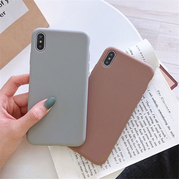 

1.2mm for iphone xr silicone case simple solid color ultrathin soft tpu cases cute candy color phone case back cover