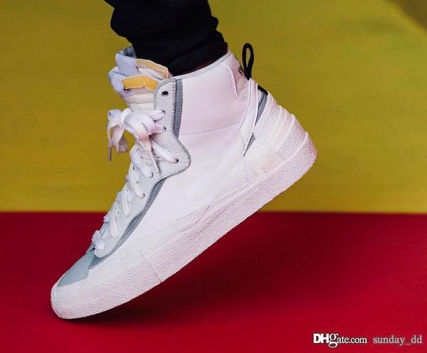 

est authentic sacai x blazer mid black white men women running shoes skate avant-garde trailblazers sports sneakers bv0062-002