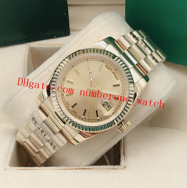 

3 style 36mm champagne index dial& fluted bezel 18k yellow gold asia 2813 movement mechanical automatic mens watches ing