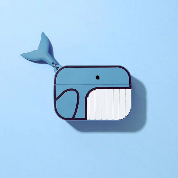 

desginer for airpods pro storage case cute whale brand pvc soft case for airpods 1/2 bluetooth earphone protective box 2 styles wholesale