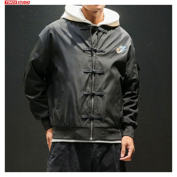 

dropshipping male streetwear fashion chinese outdoor dargon embroidery jacket 2019 autumn sport coats, Black;brown