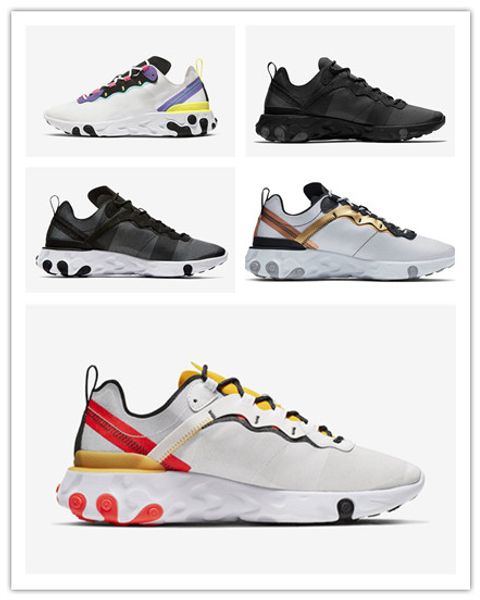 

2020 react element 55 running shoes for men women anthracite light bone triple black white red orbit fashion mens trainers sports sneaker
