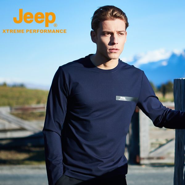 

jeep authentic mens outdoor sports hiking winter black grey blue longsleeve t-shirts ing, Gray;blue