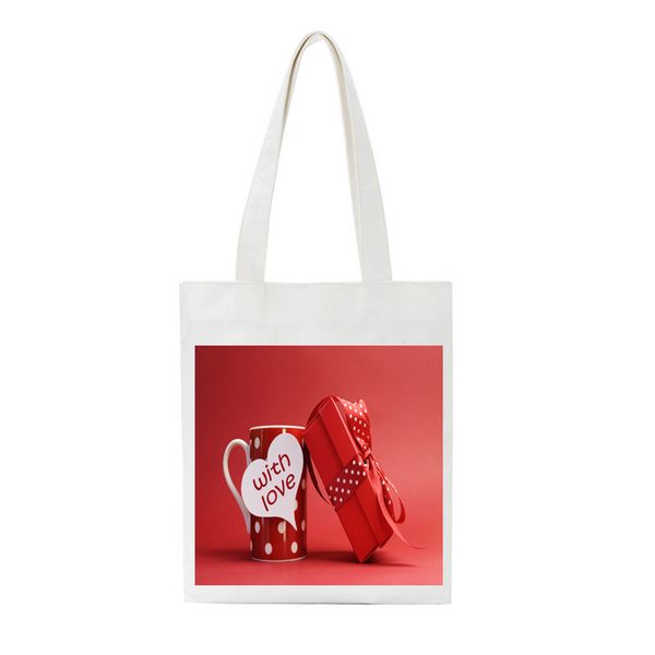 

printed casual tote linen fabric beach bag cartoon meow illustration tote bag for women reusable shopping