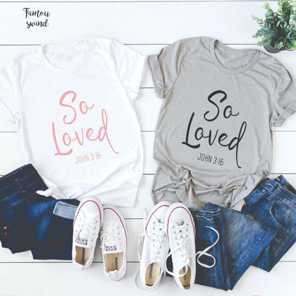 

so loved t shirt women fashion funny slogan christian jesus cotton letter tees tumlbr summer tees quote party t shirt, White