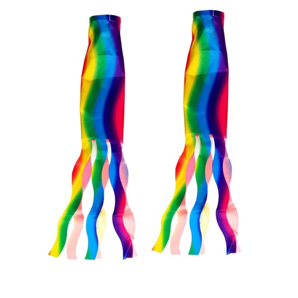 

2pcs colorful windsock flag - patriotic hanging decoration