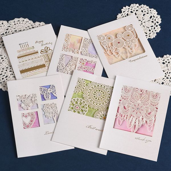 

laser cut happy birthday card thank you valentine lace greeting card