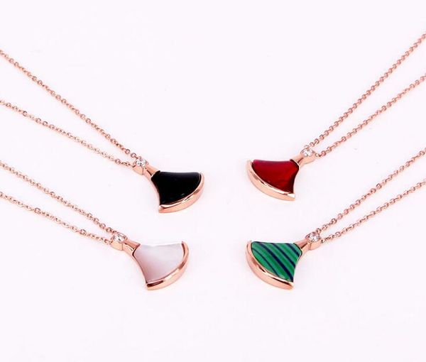 

много высокое качество luxury rose gold из нержавеющей стали вентилятор юбка ожерелье женщин кристалл цепи подарка ювелирных изделий, Silver