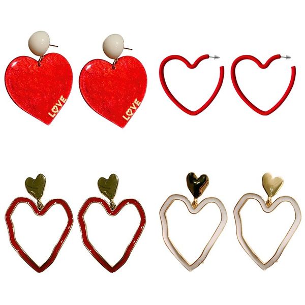 

neatear 2019fashion trendy new red love earrings party earrings explosive money instagram internet celebrity, Silver