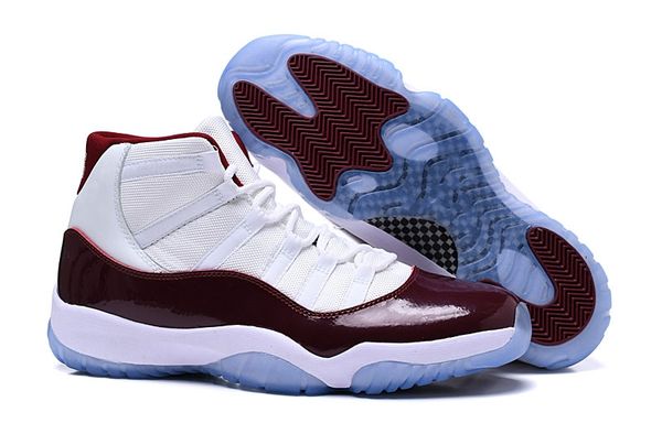 

2019 11s high white burgundy men outdoor shoes concord gym red bred shoe