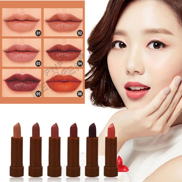 

pnf brand 6 piece set 6color nude matte lipstick matte velvet lipstick red lips make-up long-lasting moisturizing lip makeup