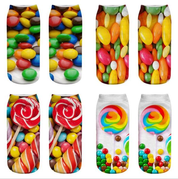 Calzini da calzetteria stampati in 3D frutta arte pittura calza sportiva lavorata a maglia donna ragazza dessert dolce cibo Cartoon stampa calzini da skateboard