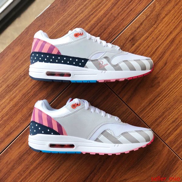 

brand new designer piet parra 1 blue white multi running shoes rainbow park men shoes 2019 womens sport sneakers size 36-44