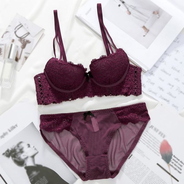 

efinny bra sets embroidery lingerie underwear women set lace comfortable brassiere bras, Red;black