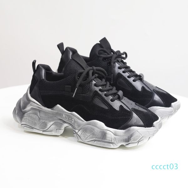 

women's sports old shoes 19 europe and the united states new spring and autumn fashion casual net red old dirty dirty shoes tide ct3, Black