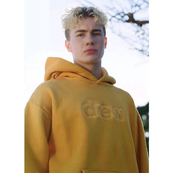 

drew house hoodie justin bieber sweatshirts embroidered hooded casual fleeced pullover for men women hip hop skateboard streetwear, Black