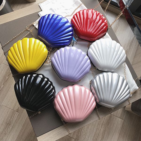 

8styles Shell Chain Shoulder Bags Fashion Bags Women Solid Handbags Women Small Crossbody Bags Shell Messenger party beach Bag FFA2001