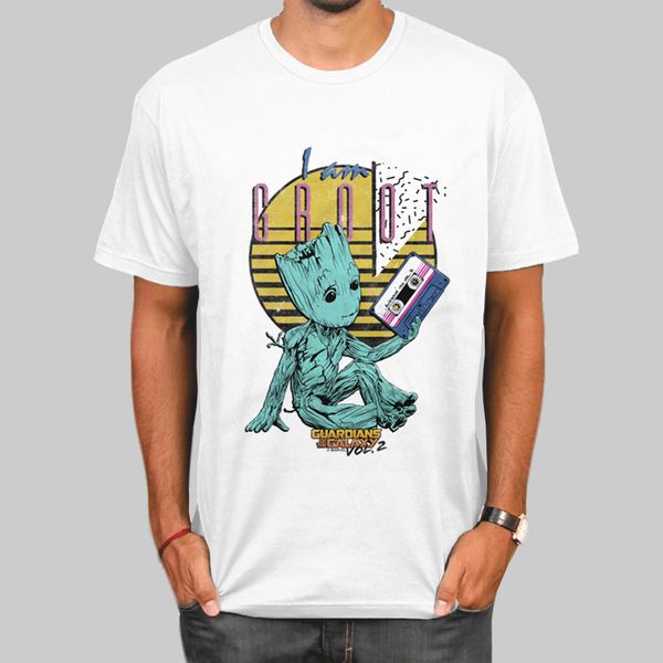 

the galaxy guard 2 groot georgia special man t shirt teenagers модная печать с коротким рукавом для мужчин и женщин, White;black