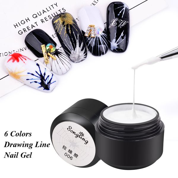 

1pcs painting gel nail polish wire point to line drawing nail gel lacquer glitter pulling silk varnish manicure art tools, Red;pink