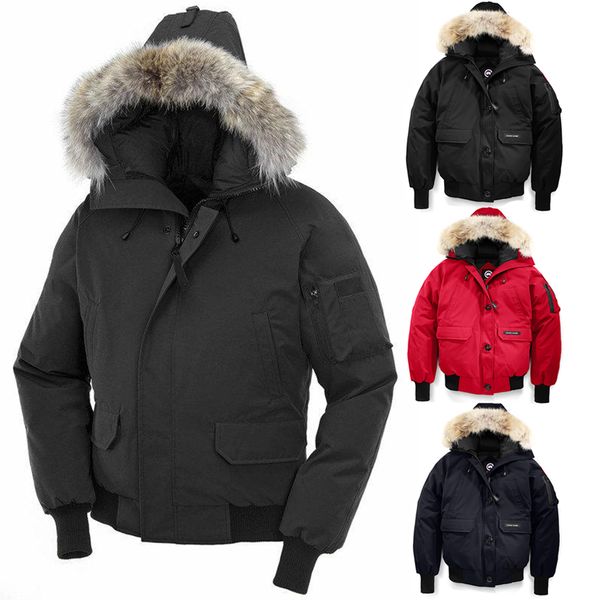 

canada winter jacket goose down parka 9007 man outerwear big fur hooded fourrure manteau canada down jacket coat size xs-xxl, Black
