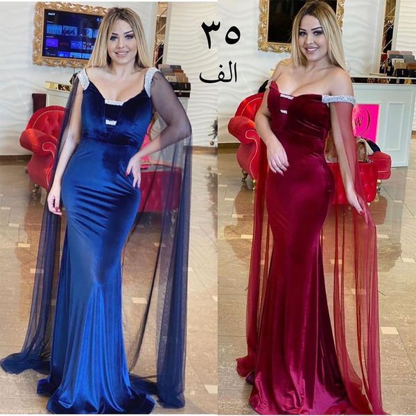 2020 Neue Burgund Afrikanische Meerjungfrau Abendkleider mit Naher Osten Plus Size Celebrity Frauen Nigeria Stil Formale Prom Party Kleider