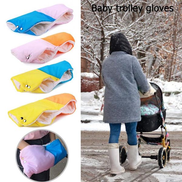 

baby stroller mittens thick waterproof gloves oxford tarp thickening calorific keep warm pram accessory with heating pad