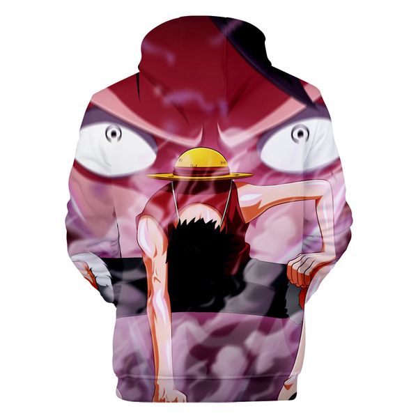 

мультфильм 3d толстовки мужчины женщины с капюшоном случайные свободные луффи печатных толстовки, Black