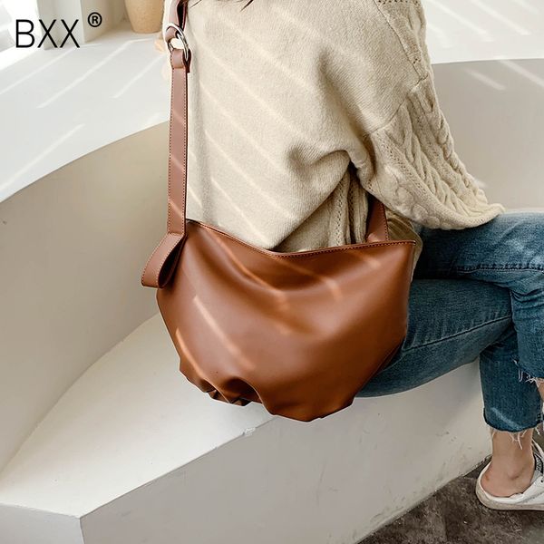 

bxx] solid color pu leather crossbody bags for women 2019 quality shoulder bag lady travel handbags winter brand totes hj719