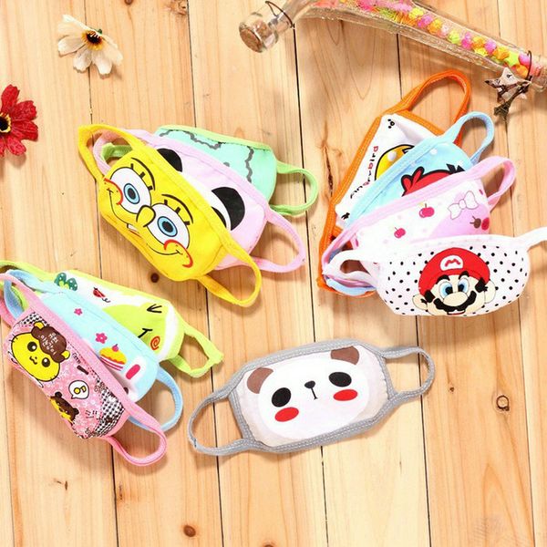 

kids face mask cubrebocas children cloth face masks cute dust masks children's baby mask cartoon warm pure cotton double dust mask zkqm, Black