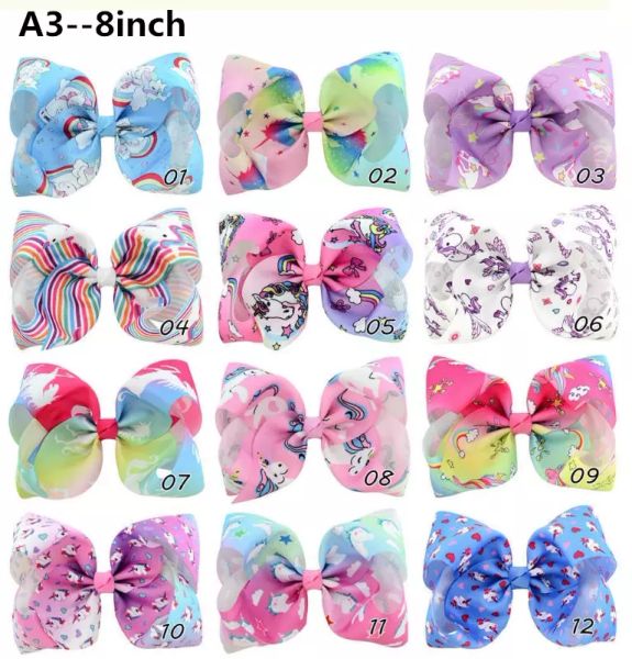 Jojo Siwa Hair Bows Solid Color With Clips Papercard Metal Logo