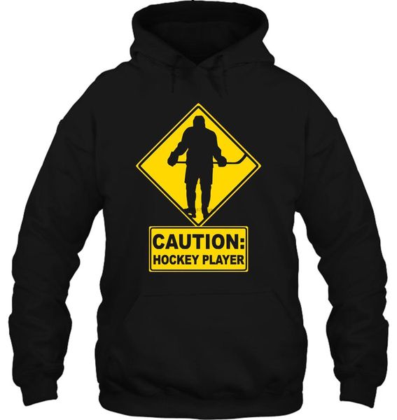 

men hoodie caution hockeyer player kids plus size s women streetwear, Black