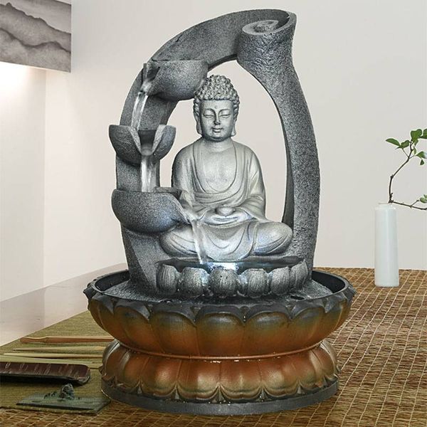 

11in buddha tablewater fountain for home decoration with led light