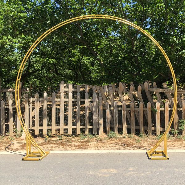 

wedding background decoration wrought iron round ring arch frame stage accessories round party with frame of flower decoration flower stand