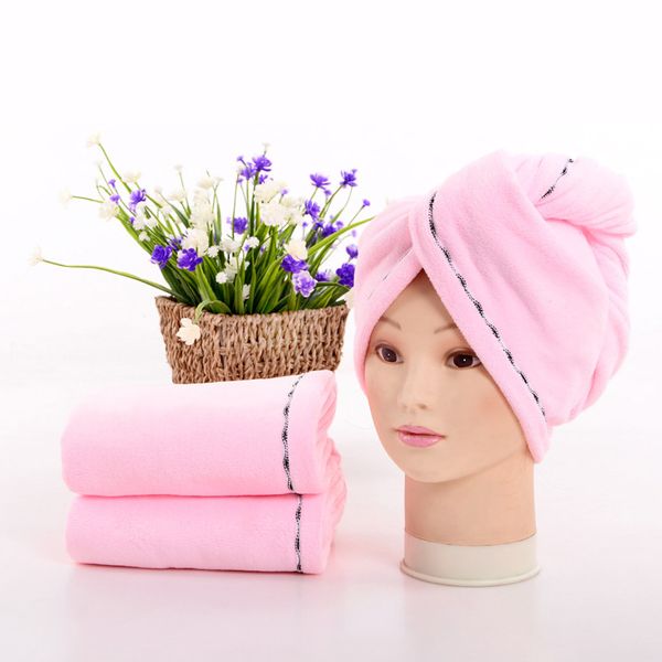 

magic microfiber rapided drying hair towel quick dry hair hat superfine fiber fabrics wrapped towel bathing cap 6 colors