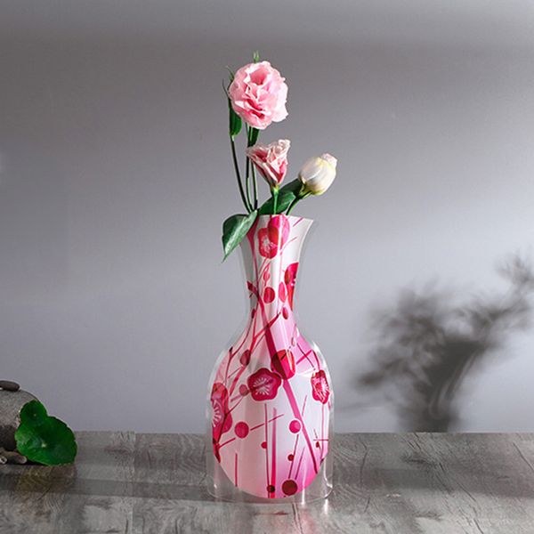 

foldable clear pvc flower vase home decor flexible resuable vases wedding party gift