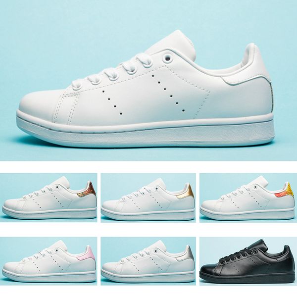 

cushion men women stan casual shoes leather sneakers triple white flower gold zebra smith outdoors classic flats size eur36-44, Black