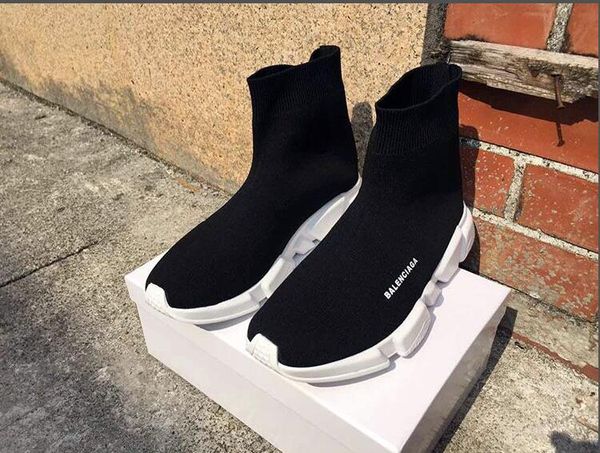 

2019 sneakers speed balenciaga running shoes trainer casual shoes men and women black white red luxury socks shoes sports with box