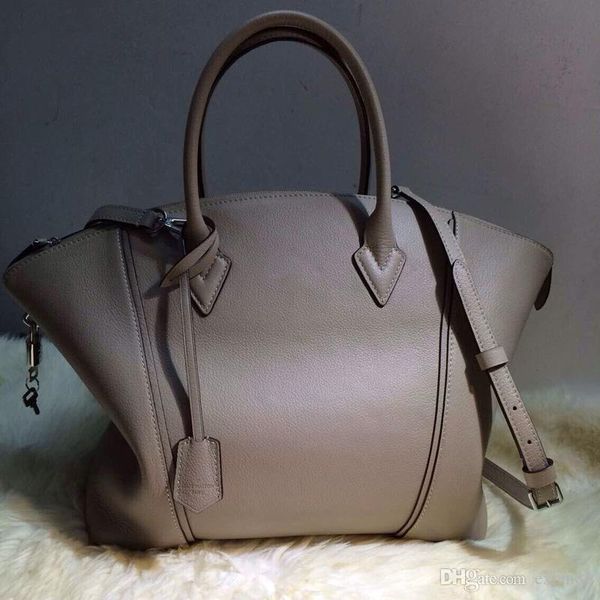 

excellent lady fashion genuine leather calfskin bag tote lock handbag