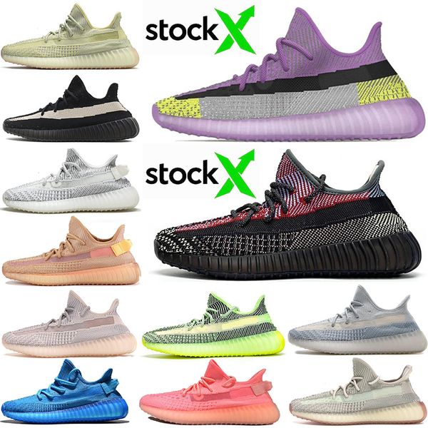 

2020 kanye west shoes yecheil yeehu black static reflective shoes men women designer shoes sports sneaker stock x