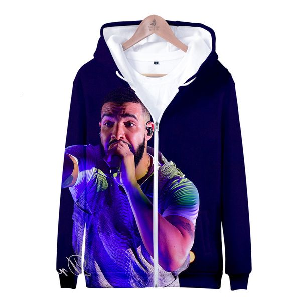 

leisure shirt 3d drake time motion trend zipper belt hat guard t shirts, Black