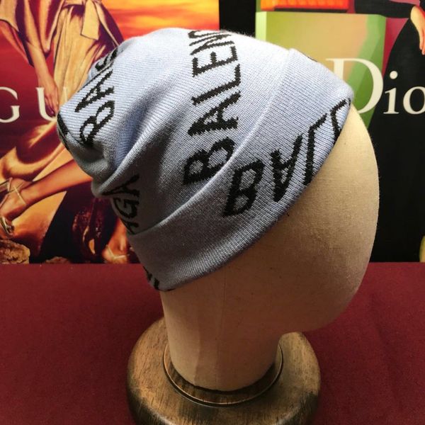

2020 france fashion mens designer hats bonnet winter beanie knitted wool hat plus velvet cap skullies thicker mask fringe beanies hats man, Blue;gray