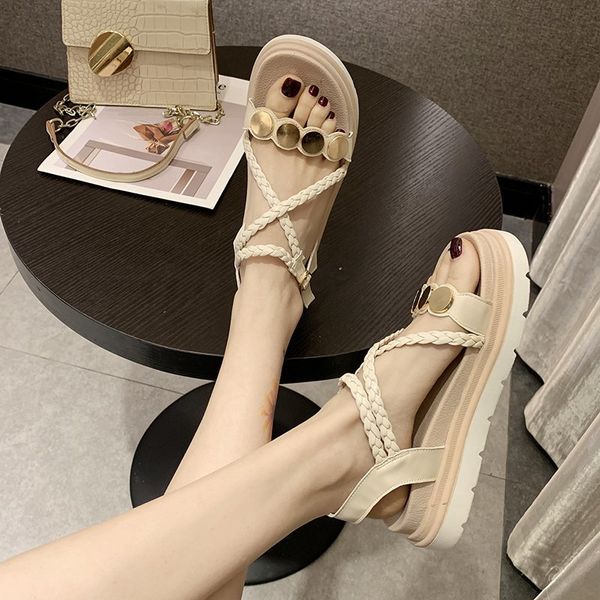 

women's sandals 2020 summer genuine leather handmade ladies shoe leather sandals women flats retro style mother leisure shoes, Black