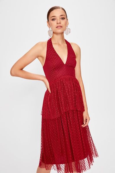 

trendyol lace detail dress tprss19el0566, Black;gray