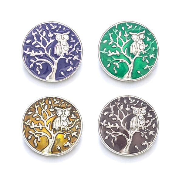 

fashion owl w051 crystal 3d 18mm 20mm metal snap button for bracelet necklace interchangeable jewelry women accessorie findings