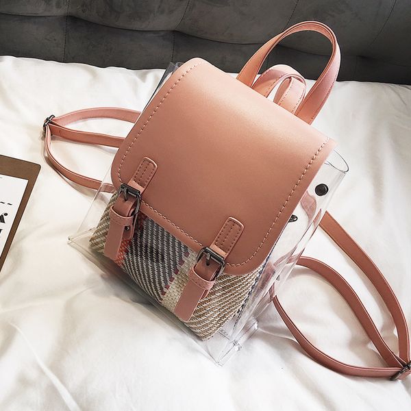 

women's bags women backpack casual mini pvc designer transparent backpack schoolbag for teenagers girls bags for women 2019