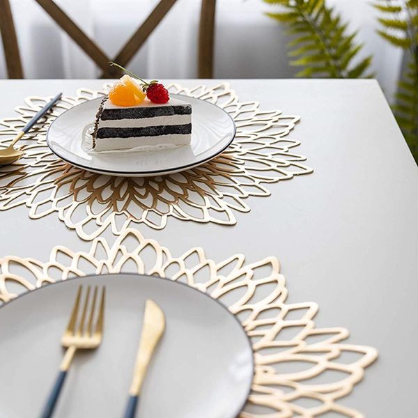 

flower pads table placemat non-slip mats for western dinner party decor pvc