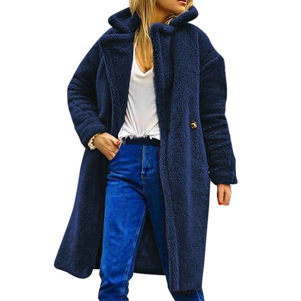 

oversize women's long sleeve ladies knitted sweater jumper cardigan outwear coat warm open stitch, Black