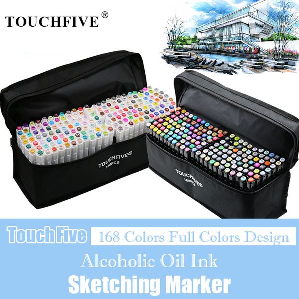 

touchfive 168 colors oily alcohol based art markers set dual headed sketch marker artist brush pen for manga water color pens
