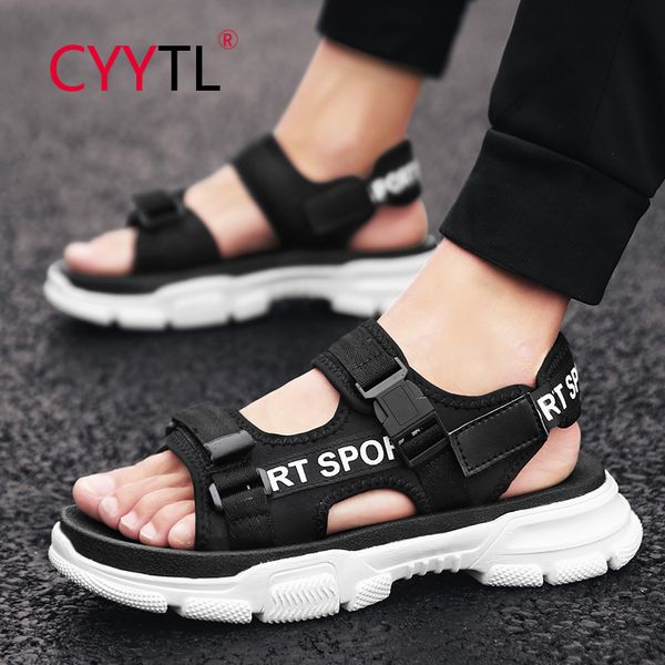 

cyytl new fashion mens summer sandals breathable casual roman shoes men's lightweight non-slip outdoor beach slipper comfortable, Black